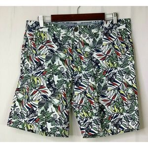 Tommy Hilfiger White Green Palm Floral Chino Short